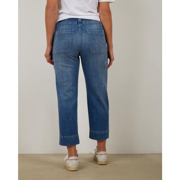 Closed Jeans Josy Cropped Mid-Rise Straight Leg Relaxed Fit Med Blue Wash Sz 25 - Picture 2 of 9